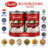 Galil Mushroom Slices, 8 oz Cans, Ready to Use Sliced Mushrooms, Kosher & Halal Certified, Non-GMO, Product of Netherlands – Pack of 2 Bullet Points