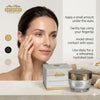 Mon Platin Gold Edition Crema Prémium Reafirmante para Ojos y Cuello con Caviar Negro y Complejo Dorado, Ácido Hialurónico, Péptidos y Minerales del Mar Muerto, Hidratante Antienvejecimiento, 50 ml