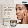 Mon Platin Gold Edition Crema Prémium Reafirmante para Ojos y Cuello con Caviar Negro y Complejo Dorado, Ácido Hialurónico, Péptidos y Minerales del Mar Muerto, Hidratante Antienvejecimiento, 50 ml