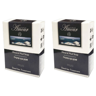 x2 Shemen Amour Dead Sea Black Mud Soap 125gr - KOSHERTOP