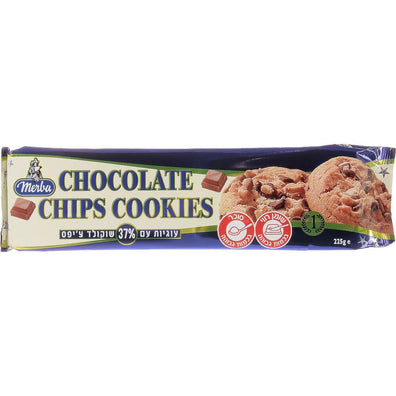 Merba Chocolat Chips Original Cookies Kosher Dairy Snack 225g - KOSHERTOP