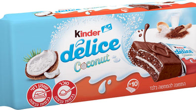 Kinder Delice Cocoa Sponge Cake with a Coconut Filling Kosher 390g (10 units) - KOSHERTOP