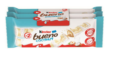 3x Kinder Bueno Coconut Chocolate Fingers Filled With Hazelnuts Cream Kosher - KOSHERTOP