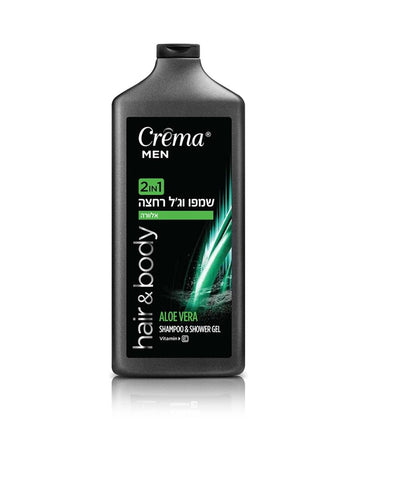 Crema Shampoo & Shower Gel 2 in 1 For Men with Aloe Vera 700ml - KOSHERTOP