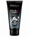 SPApharma Men Facial Gel Cleanser with Charcoal & Dead Sea Minerals – Face & Beard Cleansing – 150 ml / 5.07 fl oz