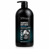 SPApharma Men Shampoo & Body Wash 2-in-1 with Coffee Extract & Dead Sea Minerals – Energizing Hair & Body Cleanser – 1000 ml