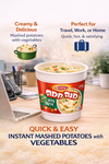 Osem Mana Hama Instant Mashed Potatoes with Vegetables, 55g Cups, Bundle of 3, Israeli Instant Potato Meal, Quick & Easy Ready Meal, Kosher