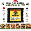 Galil Whole Oil Cured Moroccan Black Olives, 17.6 oz (500g), Vacuum Packed, Unpitted Black Olives, Kosher & Halal Certified, Product of Morocco